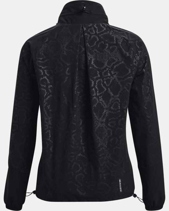 Haut entièrement zippé et imprimé UA RUSH™ Woven pour femme, Black, pdpMainDesktop image number 8
